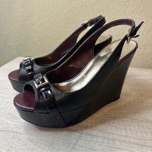Tommy Hilfiger Black Platform Wedges in Size 6 EUC